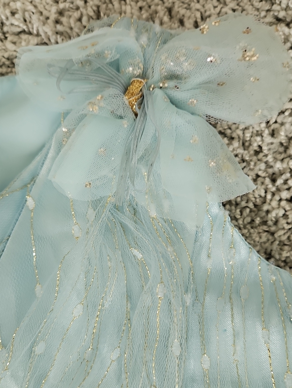 Bonnie Jean Light Blue Dress with Gold Accents
